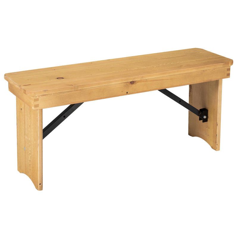 Ingles 40'' x 12'' Solid Pine Folding Farm Bench