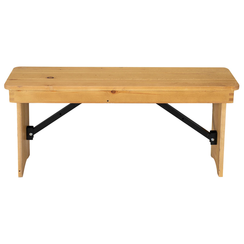 Ingles 40'' x 12'' Solid Pine Folding Farm Bench