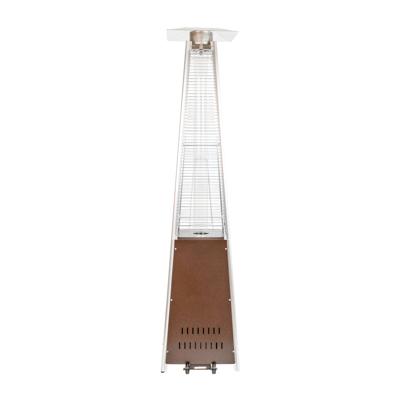 Blaise Stainless Steel Outdoor Pyramid Propane Patio Heater with Wheels - 42,000 BTU