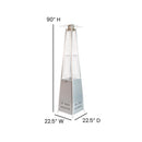 Blaise Stainless Steel Outdoor Pyramid Propane Patio Heater with Wheels - 42,000 BTU