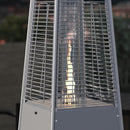 Blaise Stainless Steel Outdoor Pyramid Propane Patio Heater with Wheels - 42,000 BTU