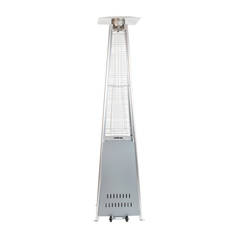 Blaise Stainless Steel Outdoor Pyramid Propane Patio Heater with Wheels - 42,000 BTU