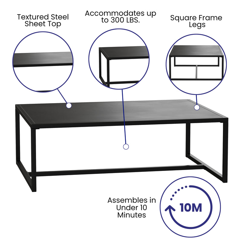 Collier Metal Patio Table with Sled Base for Indoor or Outdoor Use