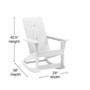 Finn Modern All-Weather 2-Slat Poly Resin Wood Rocking Adirondack Chair with Rust Resistant Stainless Steel Hardware