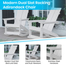 Finn Modern All-Weather 2-Slat Poly Resin Wood Rocking Adirondack Chair with Rust Resistant Stainless Steel Hardware