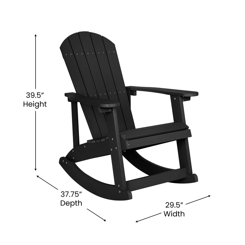 Savannah All-Weather Poly Resin Wood Adirondack Rocking Chair with Rust Resistant Stainless Steel Hardware