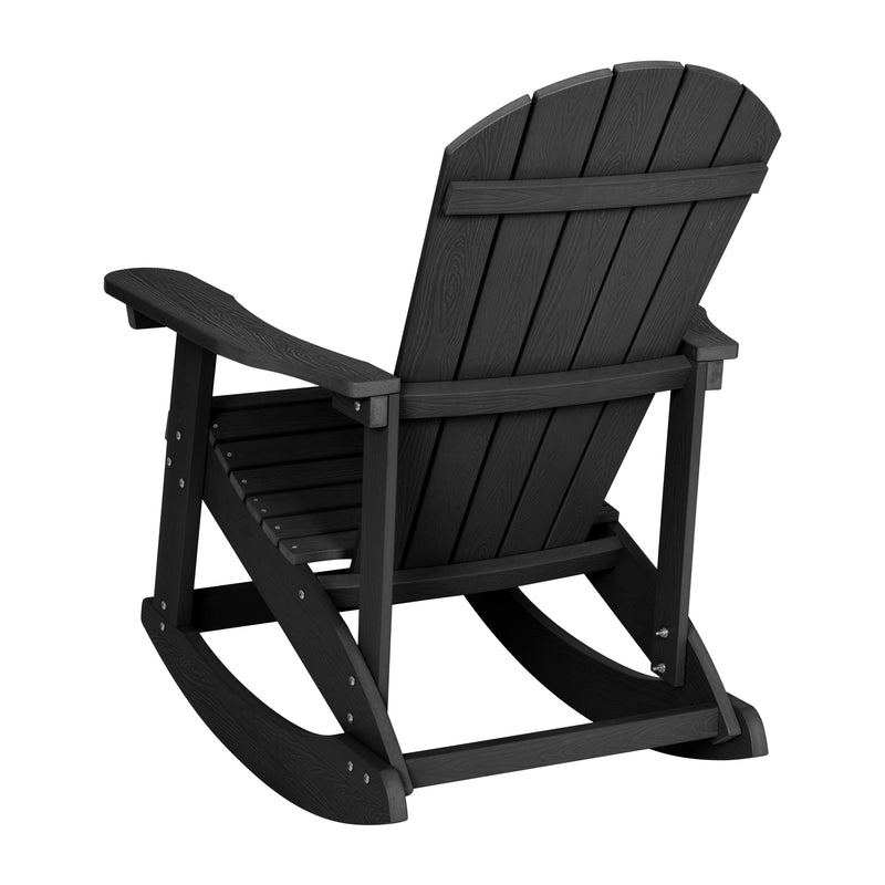 Savannah All-Weather Poly Resin Wood Adirondack Rocking Chair with Rust Resistant Stainless Steel Hardware