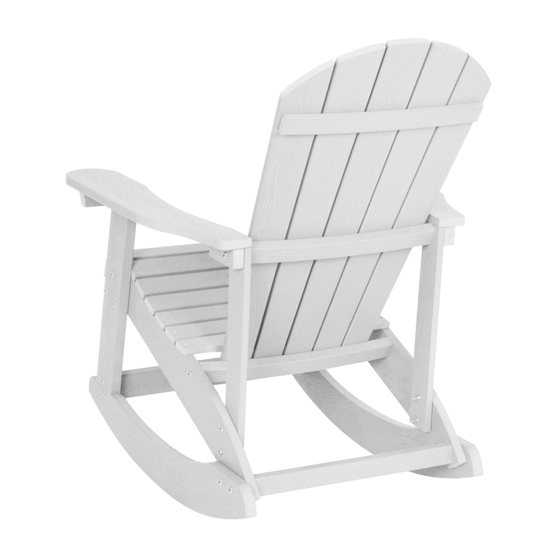 Savannah All-Weather Poly Resin Wood Adirondack Rocking Chair with Rust Resistant Stainless Steel Hardware