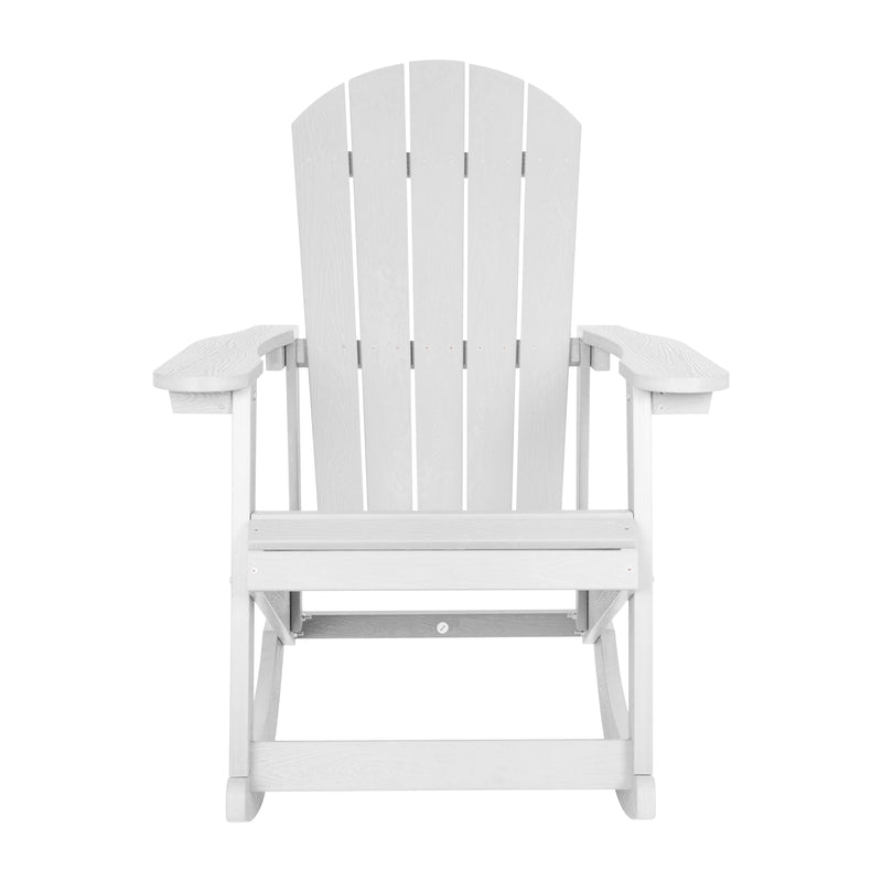 Savannah All-Weather Poly Resin Wood Adirondack Rocking Chair with Rust Resistant Stainless Steel Hardware