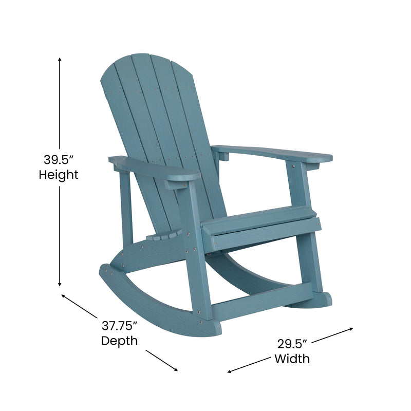 Savannah All-Weather Poly Resin Wood Adirondack Rocking Chair with Rust Resistant Stainless Steel Hardware