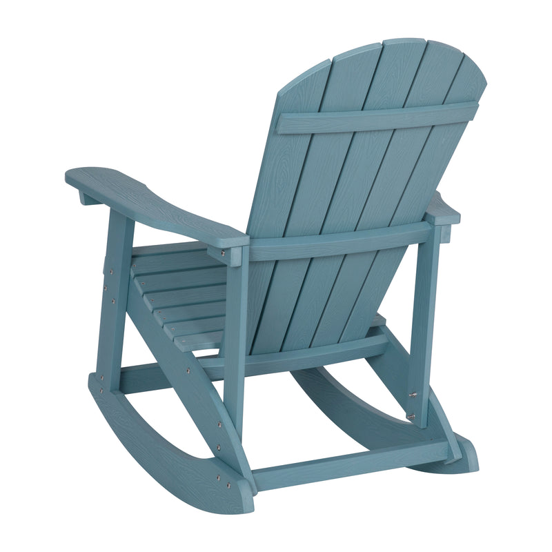 Savannah All-Weather Poly Resin Wood Adirondack Rocking Chair with Rust Resistant Stainless Steel Hardware