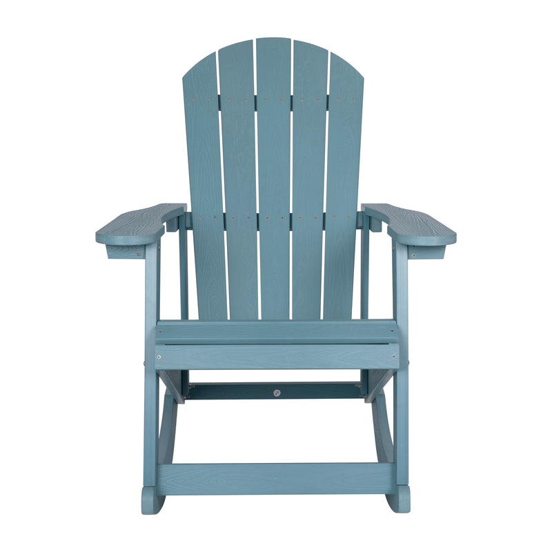 Savannah All-Weather Poly Resin Wood Adirondack Rocking Chair with Rust Resistant Stainless Steel Hardware