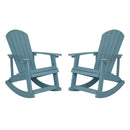 Savannah All-Weather Poly Resin Wood Adirondack Rocking Chair with Rust Resistant Stainless Steel Hardware - Set of 2