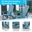 Savannah All-Weather Poly Resin Wood Adirondack Rocking Chair with Rust Resistant Stainless Steel Hardware - Set of 2