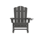 Hedley Adirondack Rocking Chair with Cup Holder, Weather Resistant HDPE Adirondack Rocking Chair