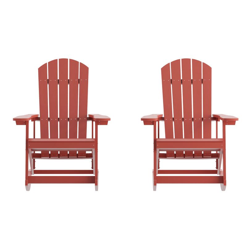 Marietta All-Weather Poly Resin Faux Wood Adirondack Chair - Set of 2