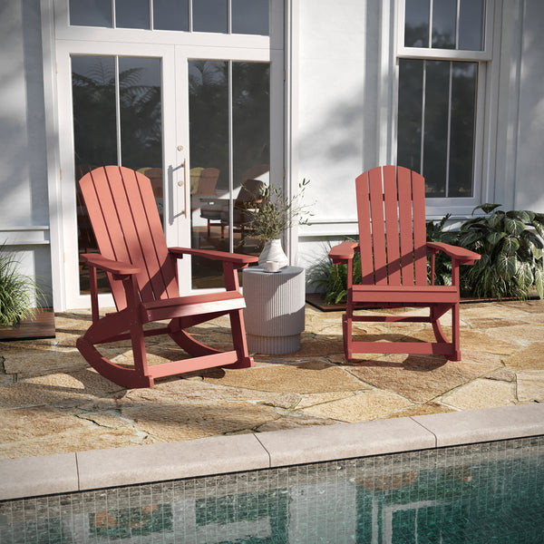 Marietta All-Weather Poly Resin Faux Wood Adirondack Chair - Set of 2