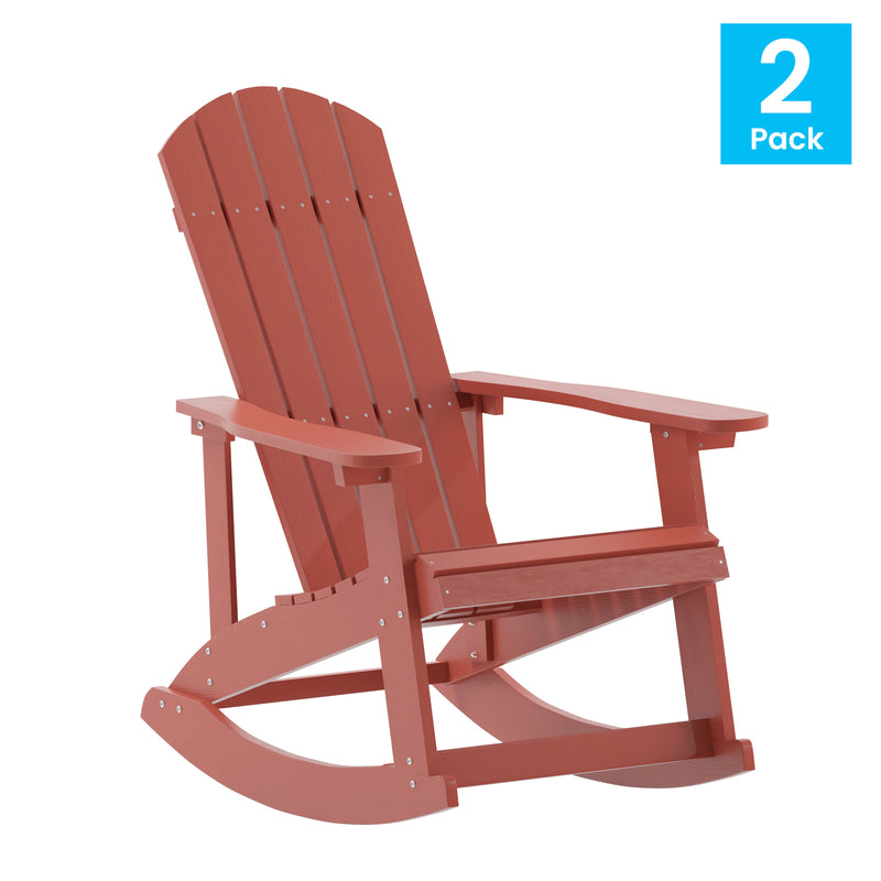 Marietta All-Weather Poly Resin Faux Wood Adirondack Chair - Set of 2