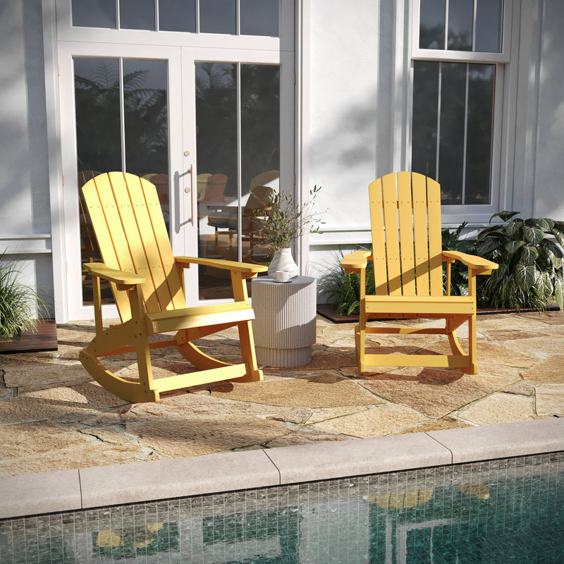 Marietta All-Weather Poly Resin Faux Wood Adirondack Chair - Set of 2