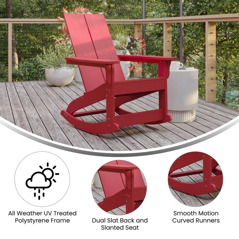 Ebbe Modern All-Weather 2-Slat Poly Resin Adirondack Chair - Set of2