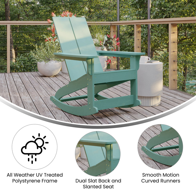 Ebbe Modern All-Weather 2-Slat Poly Resin Adirondack Chair - Set of2