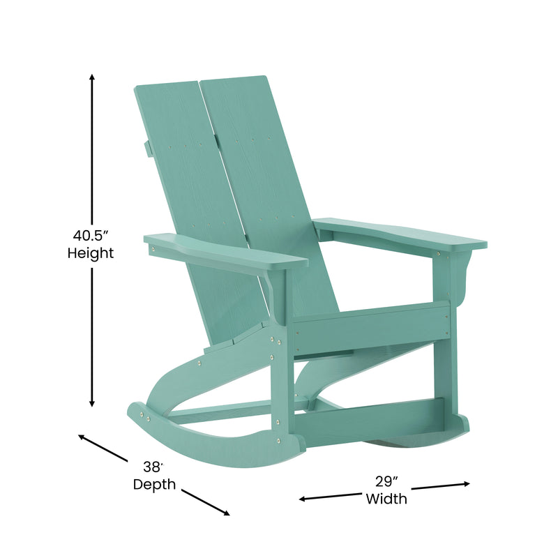 Ebbe Modern All-Weather 2-Slat Poly Resin Adirondack Chair - Set of2