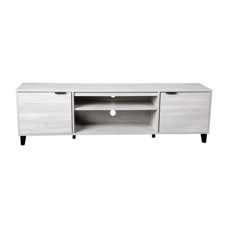 Olive 70" Mid-Century Modern Media Console with Adjustable Shelves, Gray