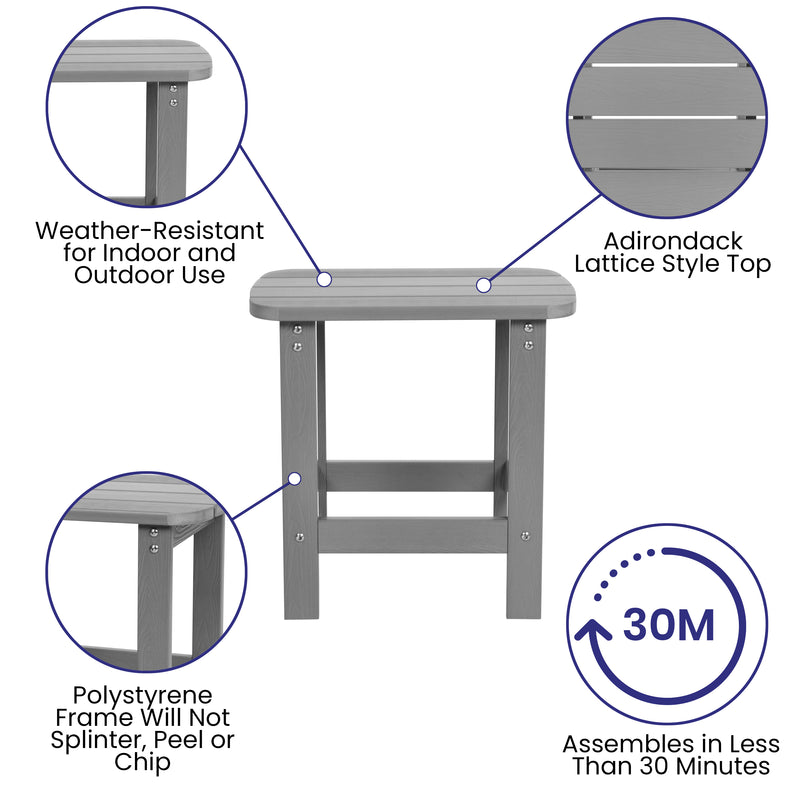 Charlestown All-Weather Poly Resin Wood Adirondack Side Table