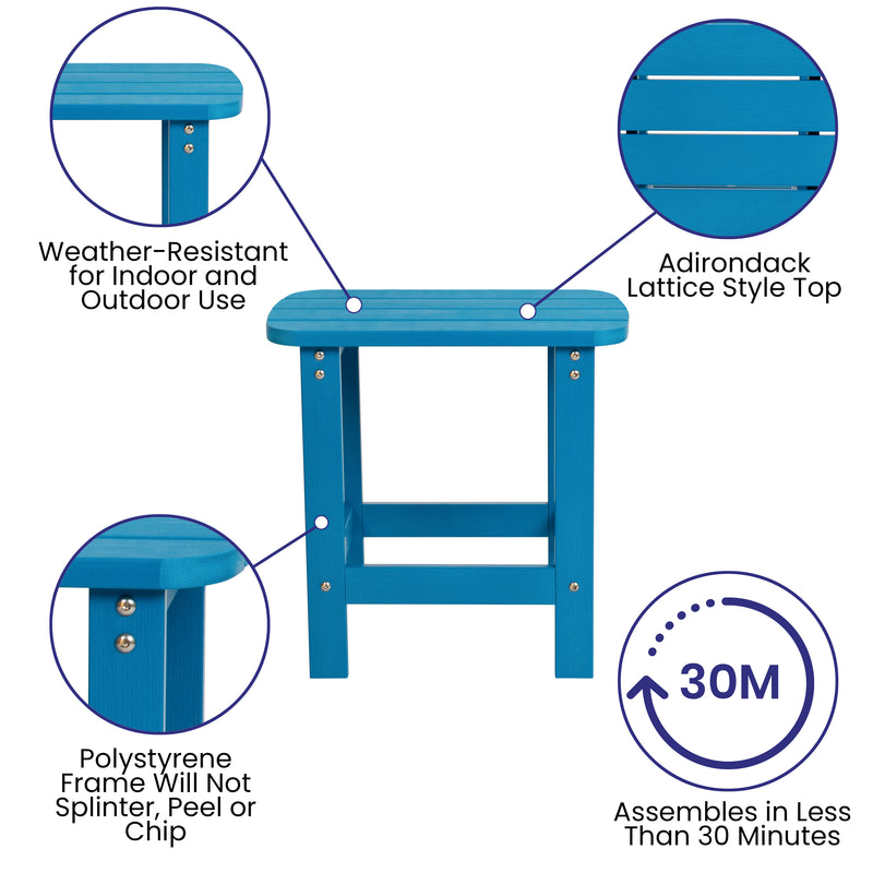 Charlestown All-Weather Poly Resin Wood Adirondack Side Table