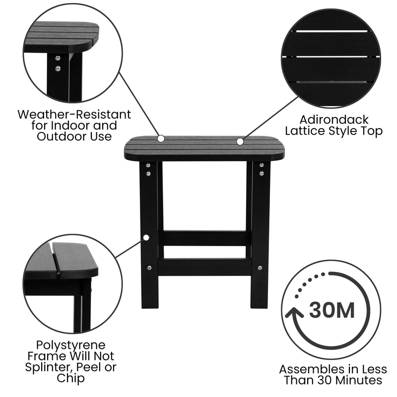 Charlestown All-Weather Poly Resin Wood Adirondack Side Table