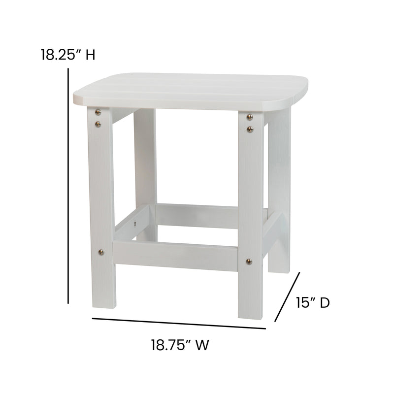 Charlestown All-Weather Poly Resin Wood Adirondack Side Table