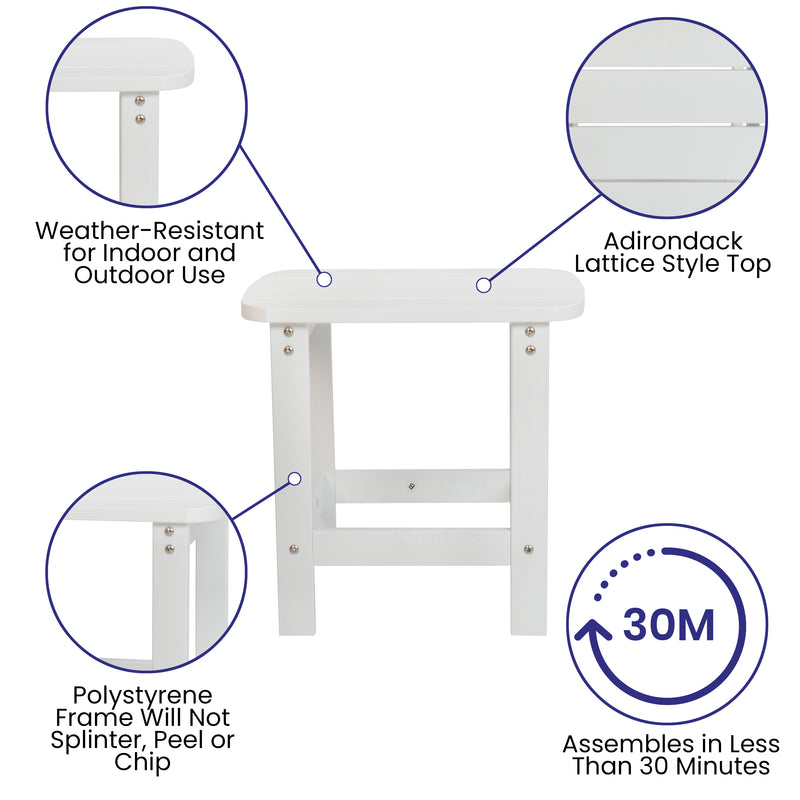 Charlestown All-Weather Poly Resin Wood Adirondack Side Table