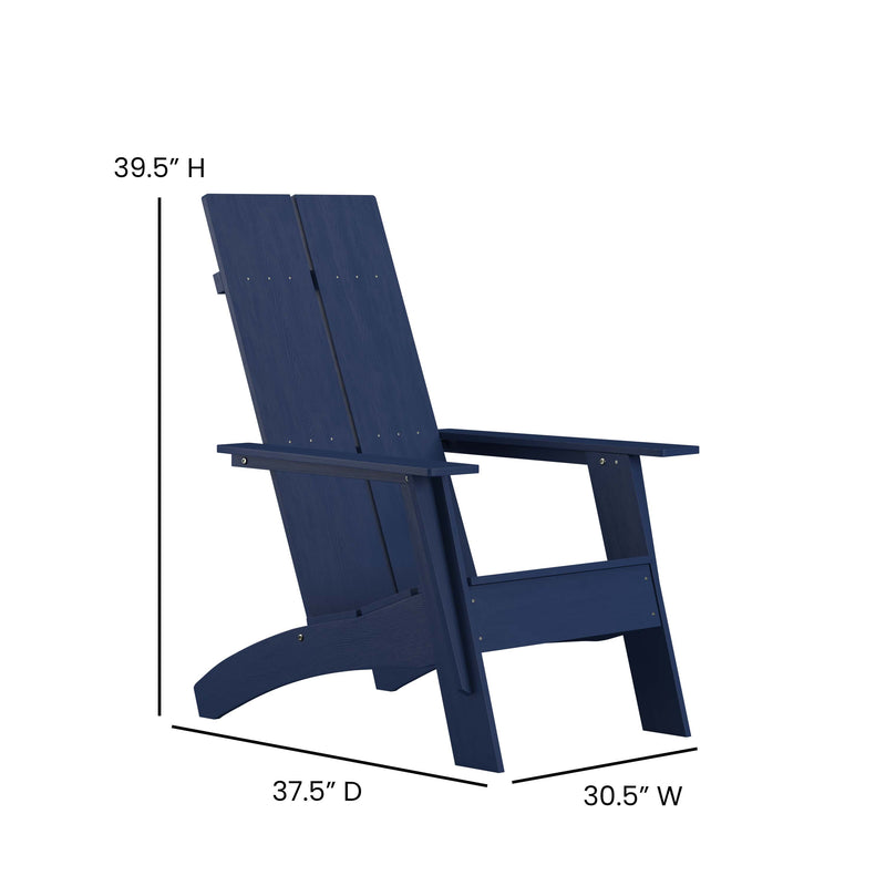 Brady Dual Slat Poly Resin Adirondack Chair