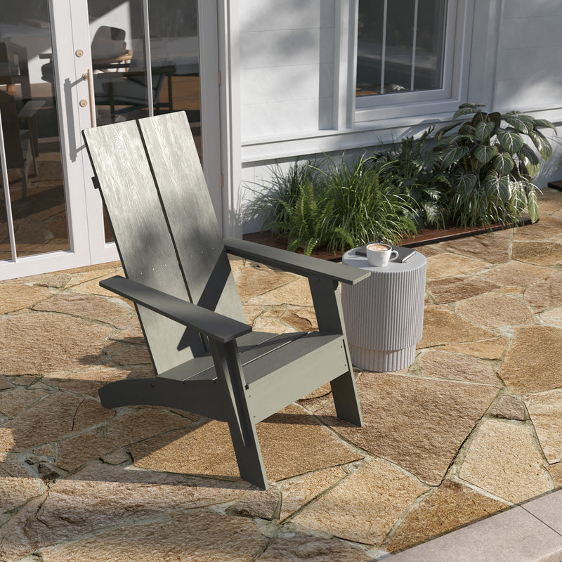 Brady Dual Slat Poly Resin Adirondack Chair