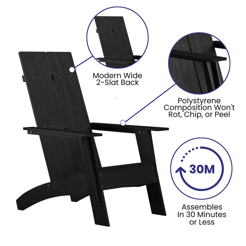 Brady Dual Slat Poly Resin Adirondack Chair