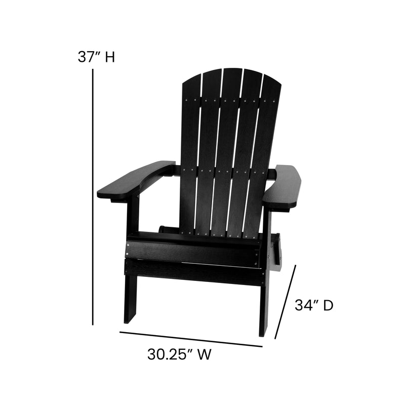 Charlestown All-Weather Poly Resin Indoor/Outdoor Folding Adirondack Chair