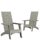 Brady Dual Slat Back Poly Resin Adirondack Chairs, Set of 2