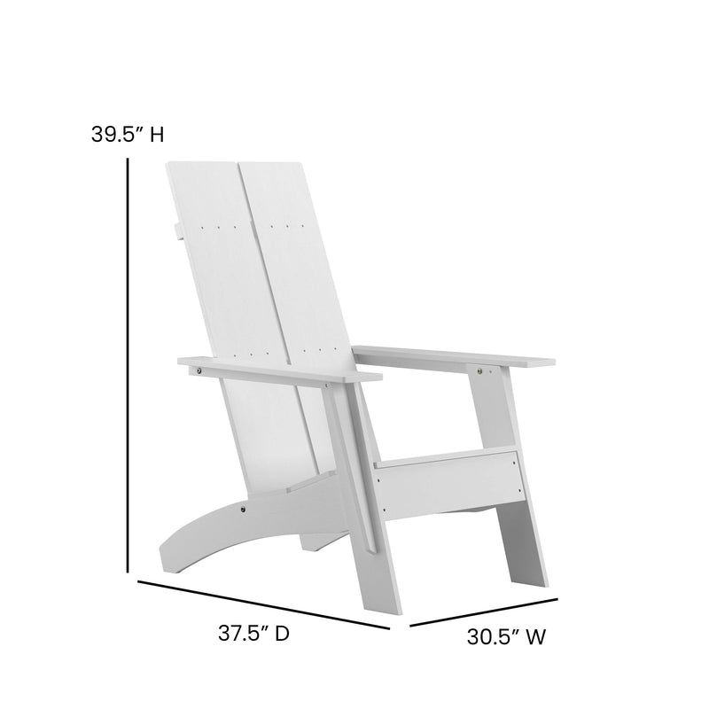 Brady Dual Slat Back Poly Resin Adirondack Chairs, Set of 2