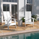 Brady Dual Slat Back Poly Resin Adirondack Chairs, Set of 2
