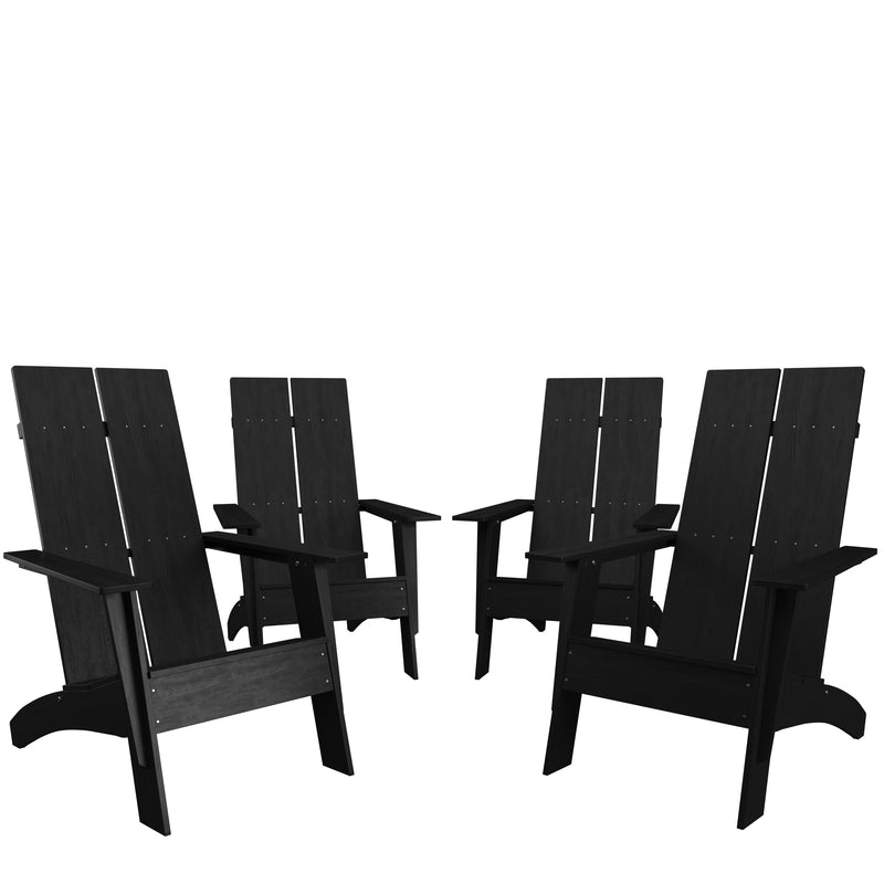 Brady Dual Slat Poly Resin Adirondack Chair, Set of 4