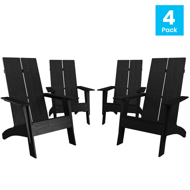 Brady Dual Slat Poly Resin Adirondack Chair, Set of 4