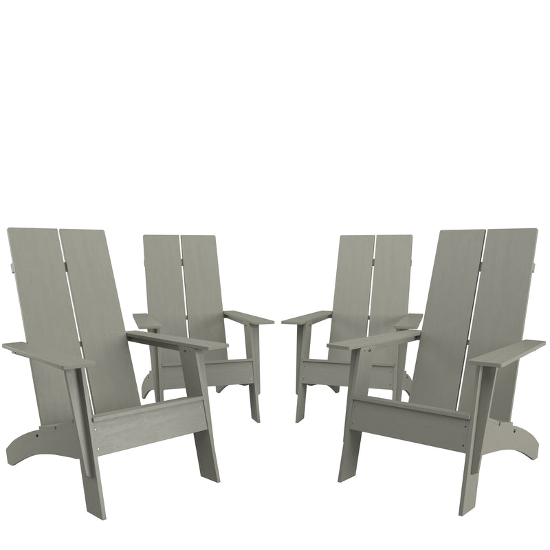 Brady Dual Slat Poly Resin Adirondack Chair, Set of 4