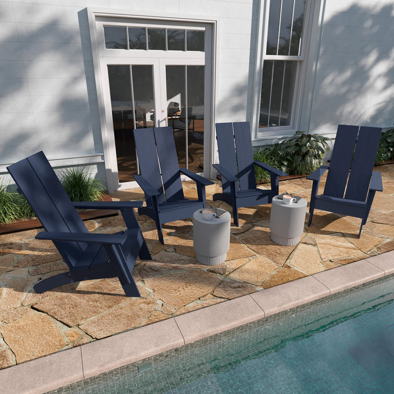 Brady Dual Slat Poly Resin Adirondack Chair, Set of 4