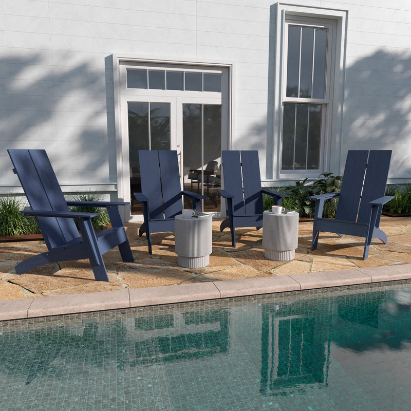 Brady Dual Slat Poly Resin Adirondack Chair, Set of 4