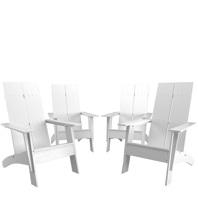 Brady Dual Slat Poly Resin Adirondack Chair, Set of 4