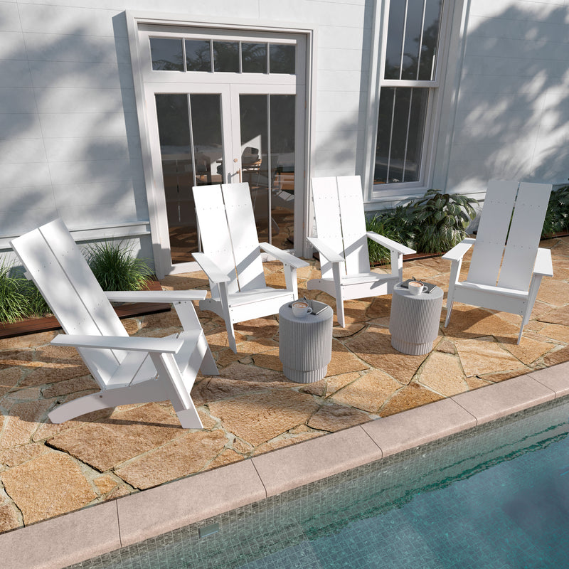 Brady Dual Slat Poly Resin Adirondack Chair, Set of 4