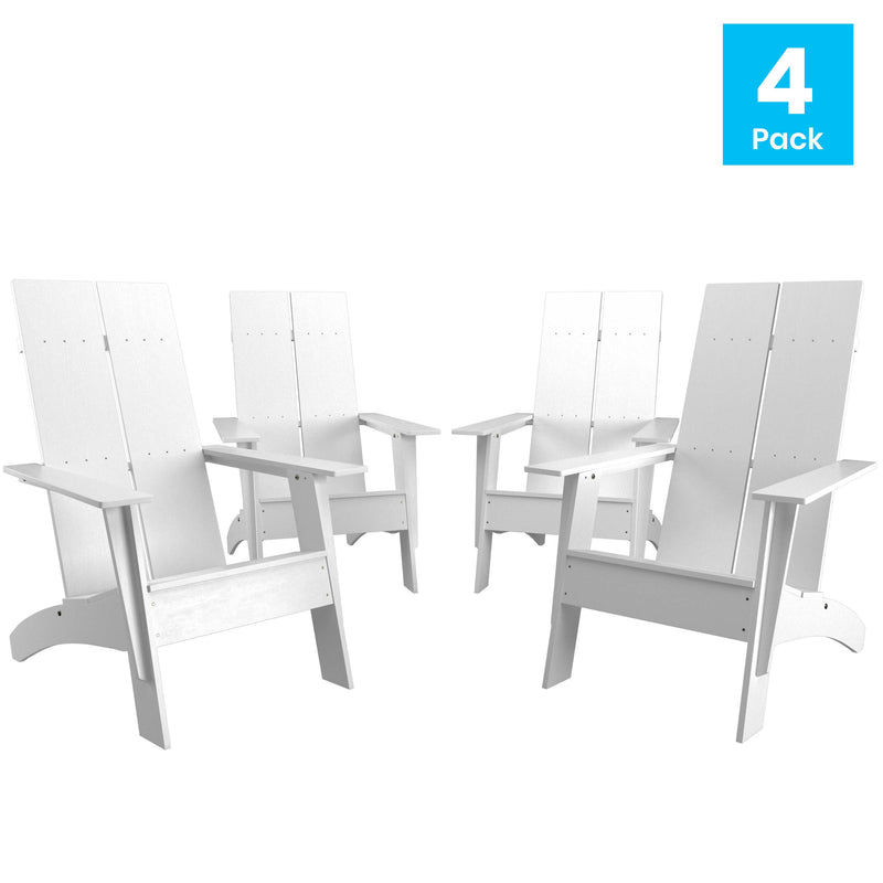 Brady Dual Slat Poly Resin Adirondack Chair, Set of 4