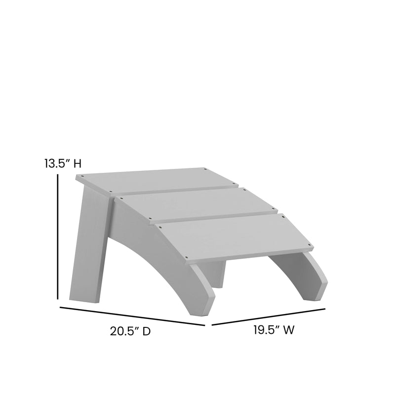 Brady Dual Slat Poly Resin Adirondack Chair with Foot Rest