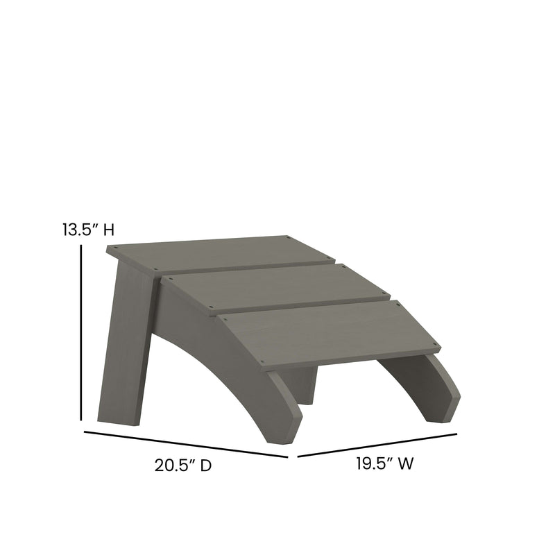 Brady Dual Slat Back Poly Resin Adirondack Chairs with Foot Rests