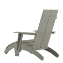 Brady Dual Slat Back Poly Resin Adirondack Chairs with Foot Rests